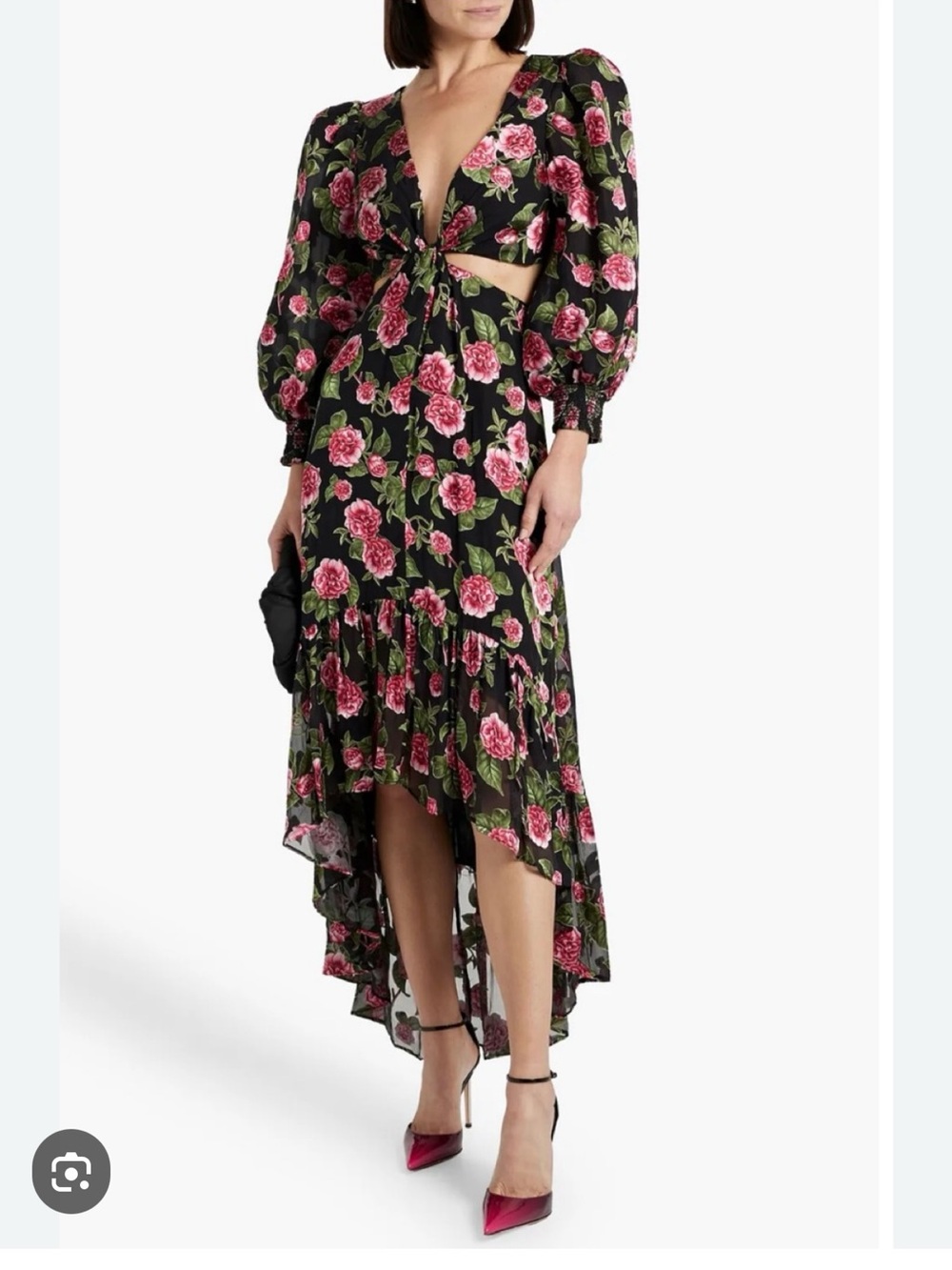 NWT Alice + Olivia Katia Floral Cutout High Low Dress Size 10 Worn by Kyle RHOBH